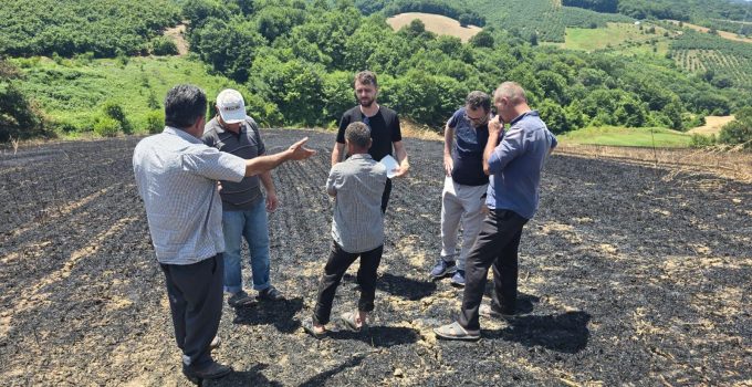 Yangında zarar gören çiftçilere gübre ve tohum desteği