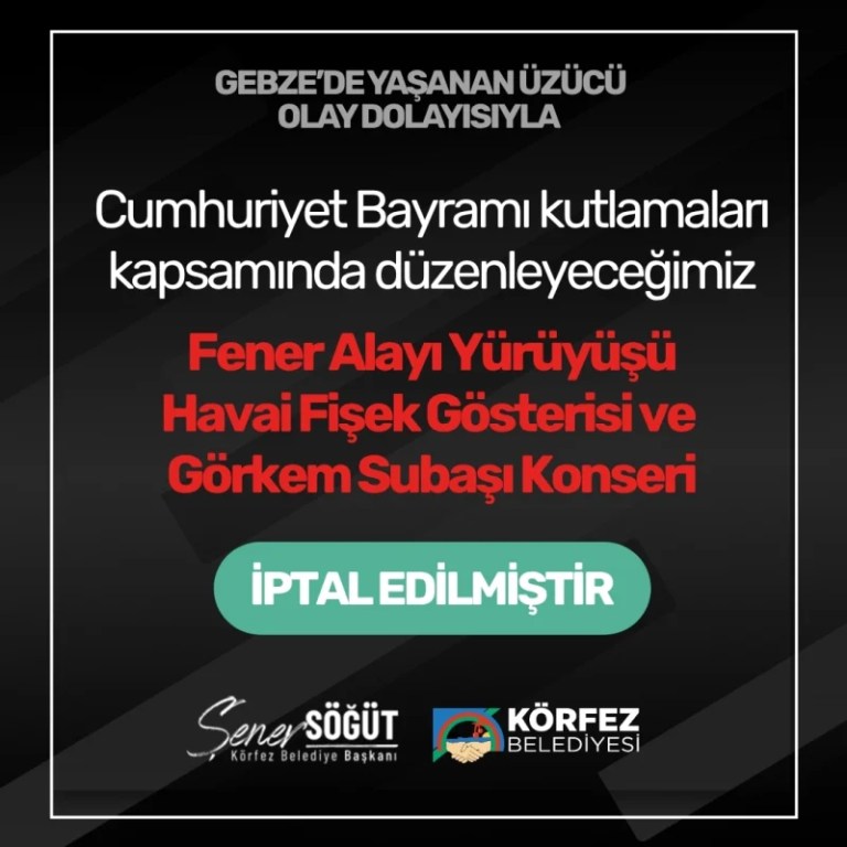 Körfez’de Cumhuriyet Bayramı konseri iptal!