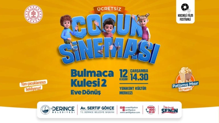 Derince’de Çocuklar İçin Ücretsiz Sinema Etkinliği!