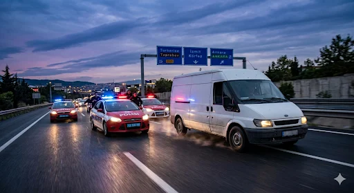 İzmit’te Polisten Kaçan Minibüs Körfez’de Yakalandı!